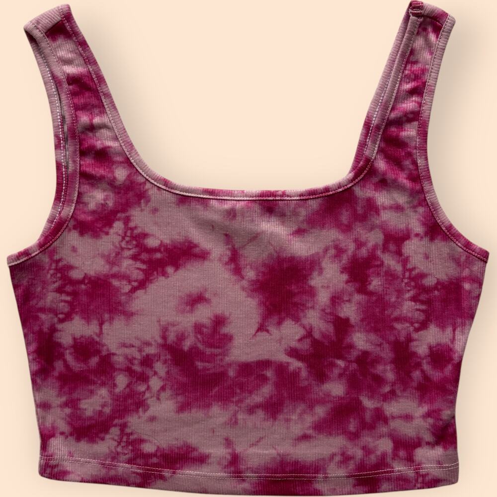 Unbranded tie‑dye ribbed crop tank top S y2k